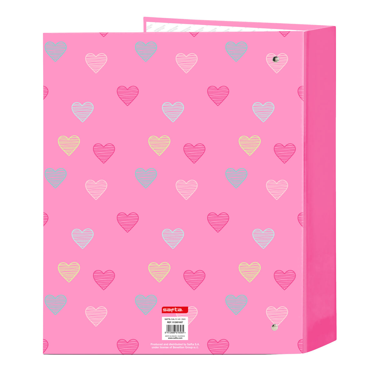 Biblioraft Benetton Heart Roz A4 27 x 33 x 6 cm