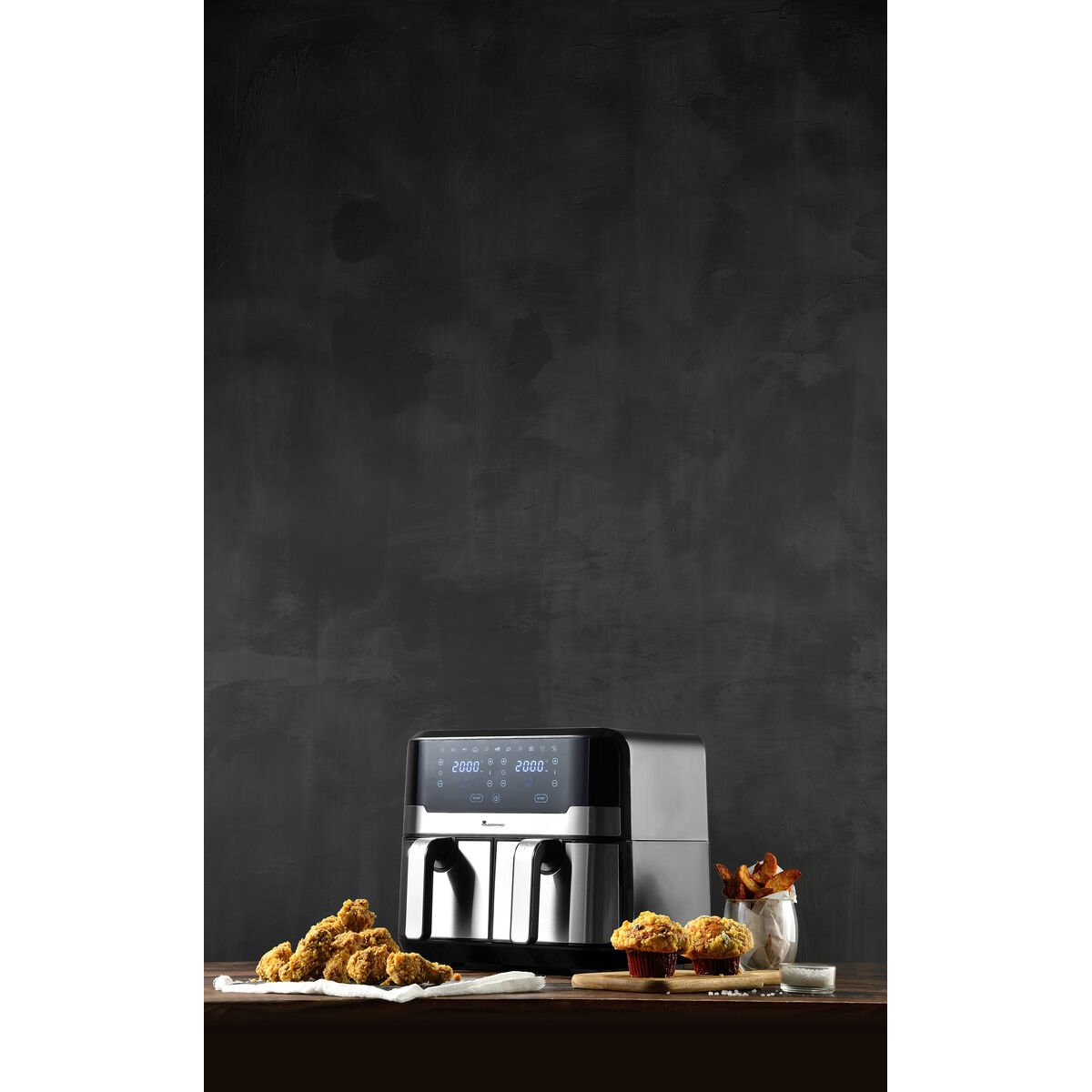 Friteuză cu Aer Masterpro Rocket Duo 900 2400 W 9 L Negru