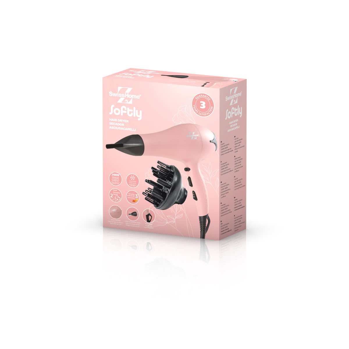 Uscător de Păr SwissHome Softly Roz 2400 W