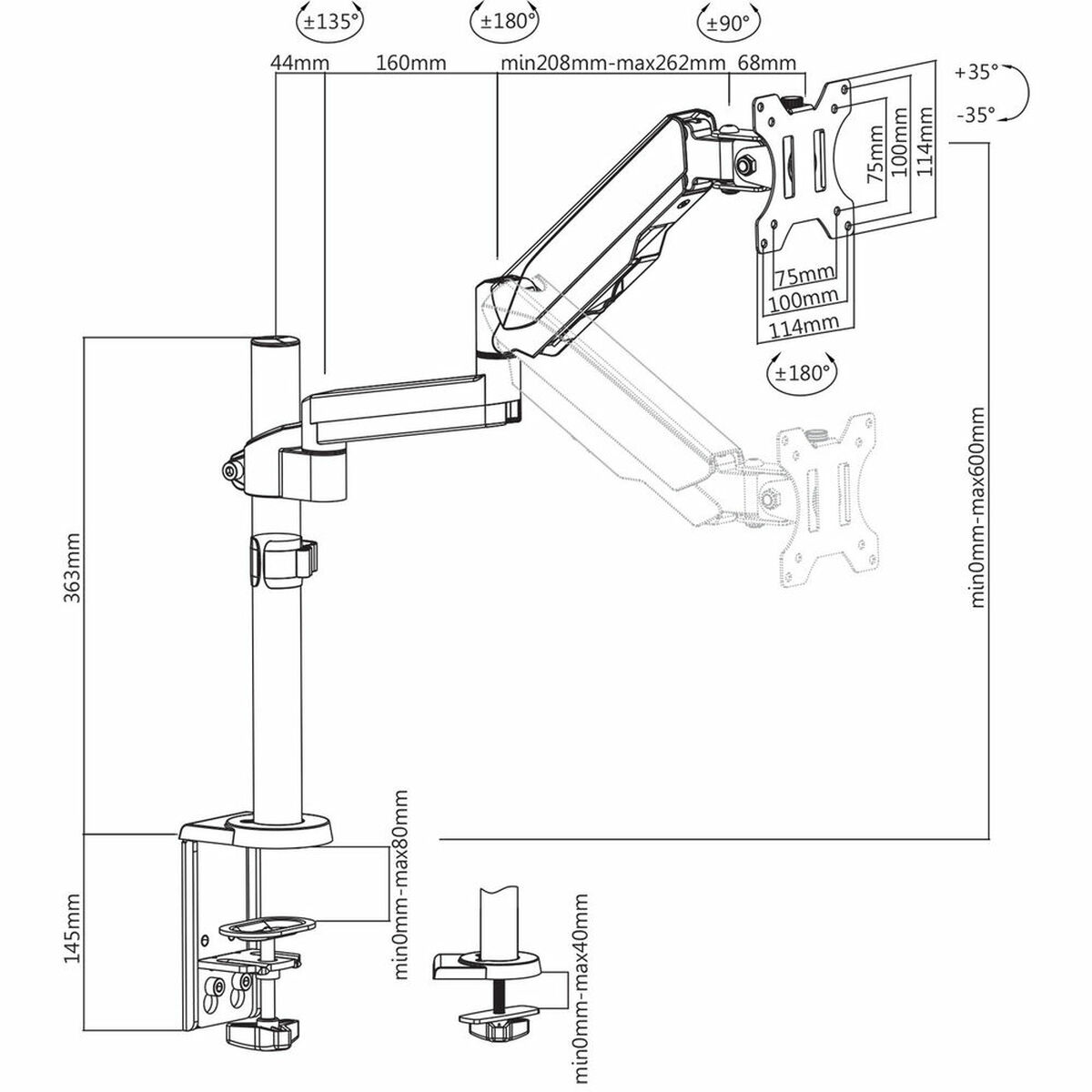 Suport de Masă pentru Ecran V7 DM1TA-1E 17" 32"