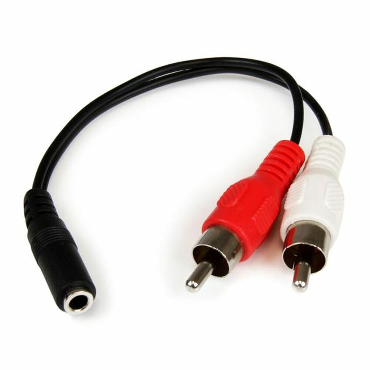 Cablu Audio Jack (3,5 mm) la 2 RCA Startech MUFMRCA              Negru 0,15 m