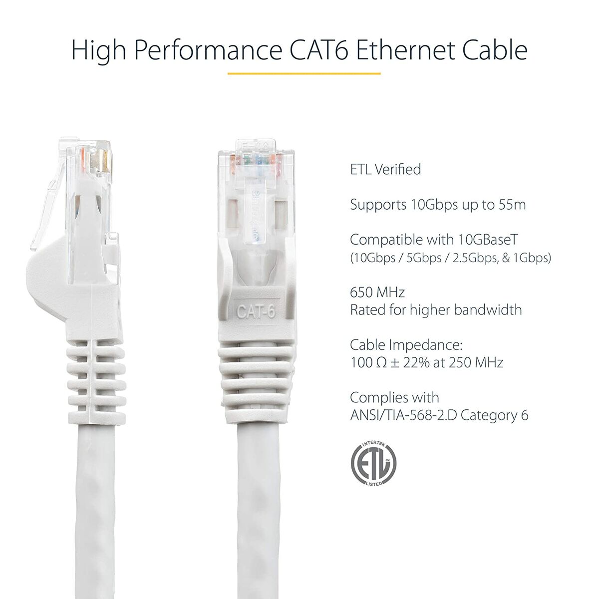 Cablu de Rețea Rigid UTP Categoria 6 Startech N6PATC7MWH Alb 7 m