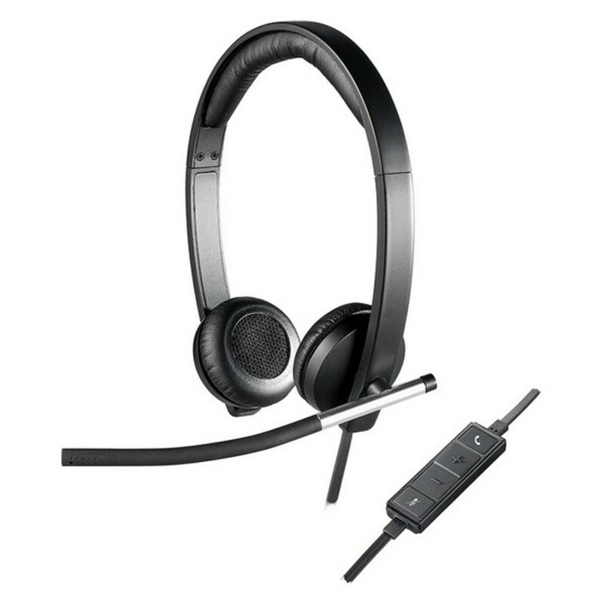Căști cu Microfon Logitech 981-000519 USB 2.0 Negru Argintiu