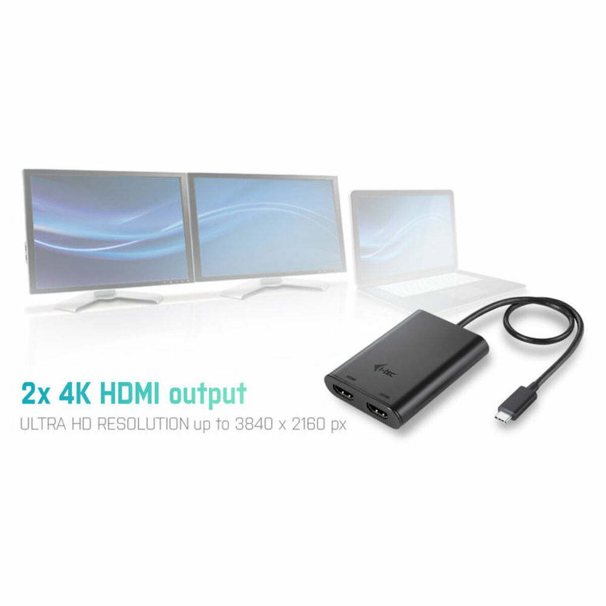 Adaptor DisplayPort la HDMI i-Tec C31DUAL4KHDMI        Negru 4K Ultra HD