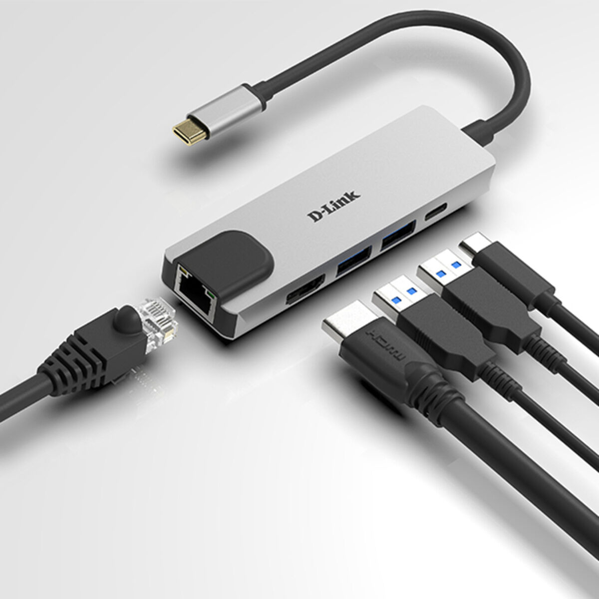 Hub USB C D-Link DUB-M520 Negru 60 W
