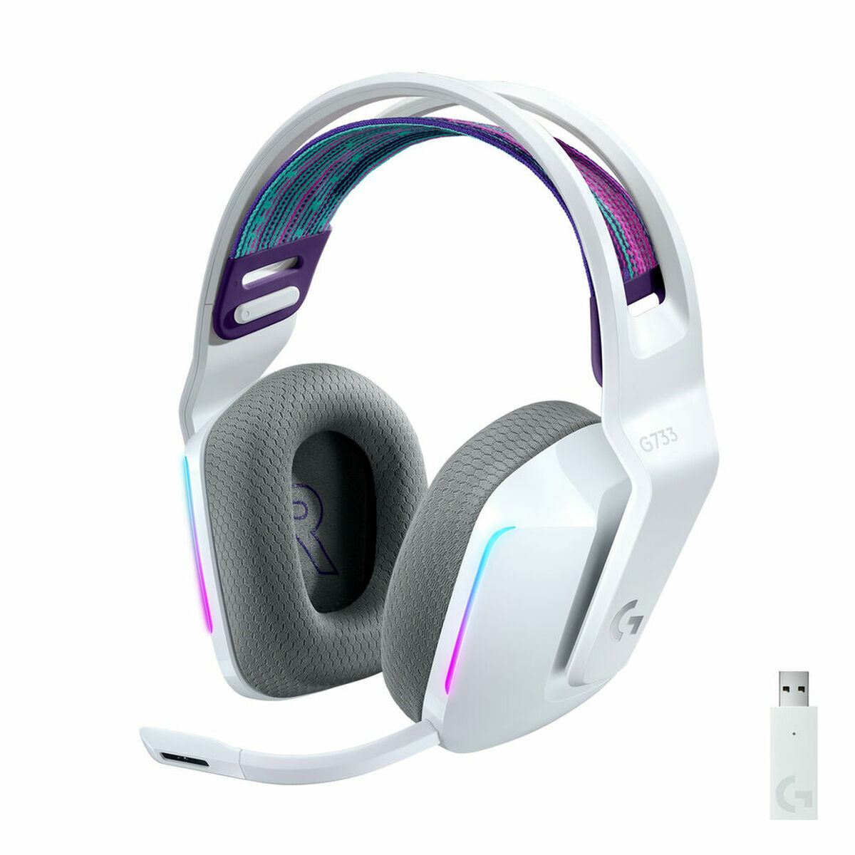 Căști fără Fir Logitech G733 Lightspeed Headset Alb