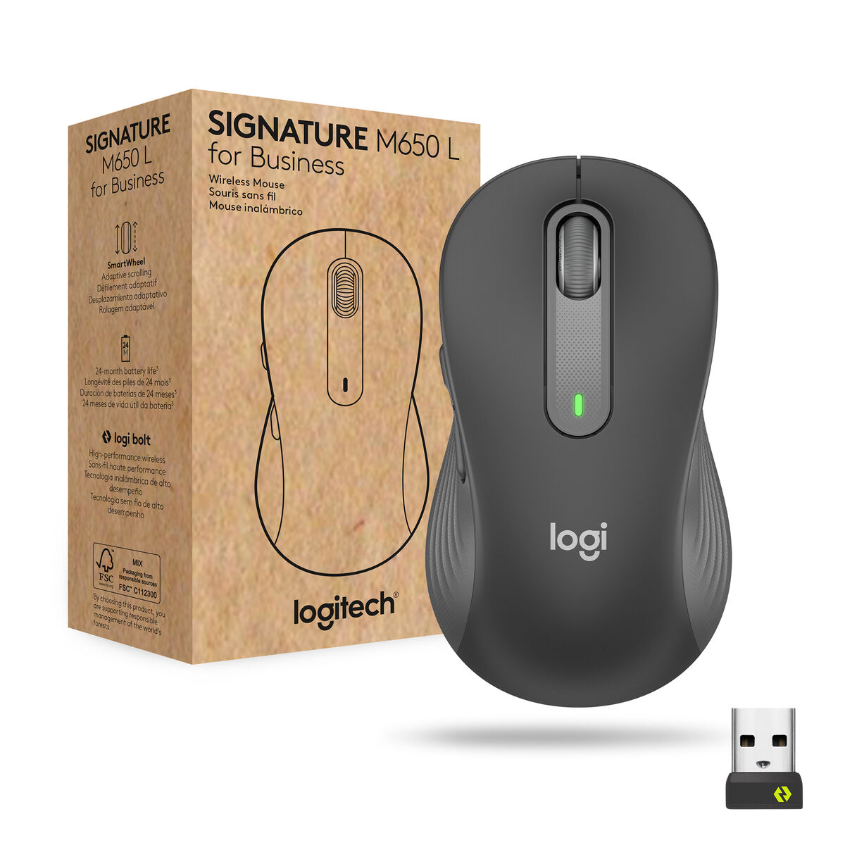 Mouse Fără Fir Logitech M650 Gri Grafit 4000 dpi