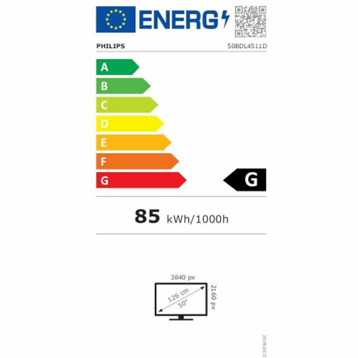 Monitor Videowall Philips 50BDL4511D/00 LED 4K UHD 50" 50-60  Hz 50"