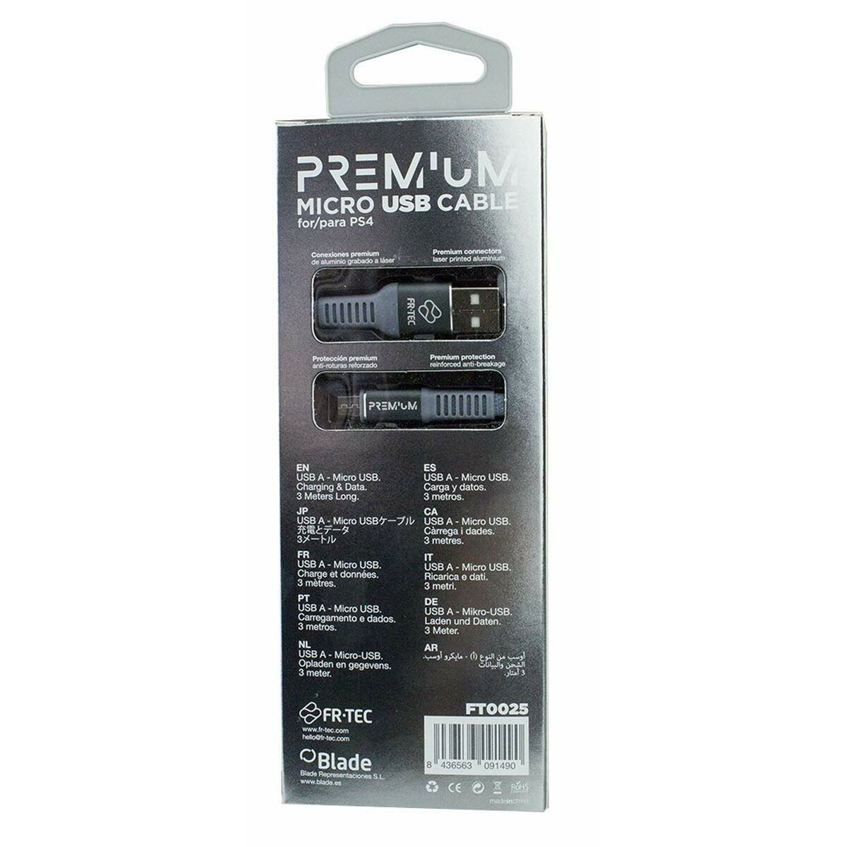 Cablu Micro USB la USB FR-TEC FT0025 Albastru 3 m