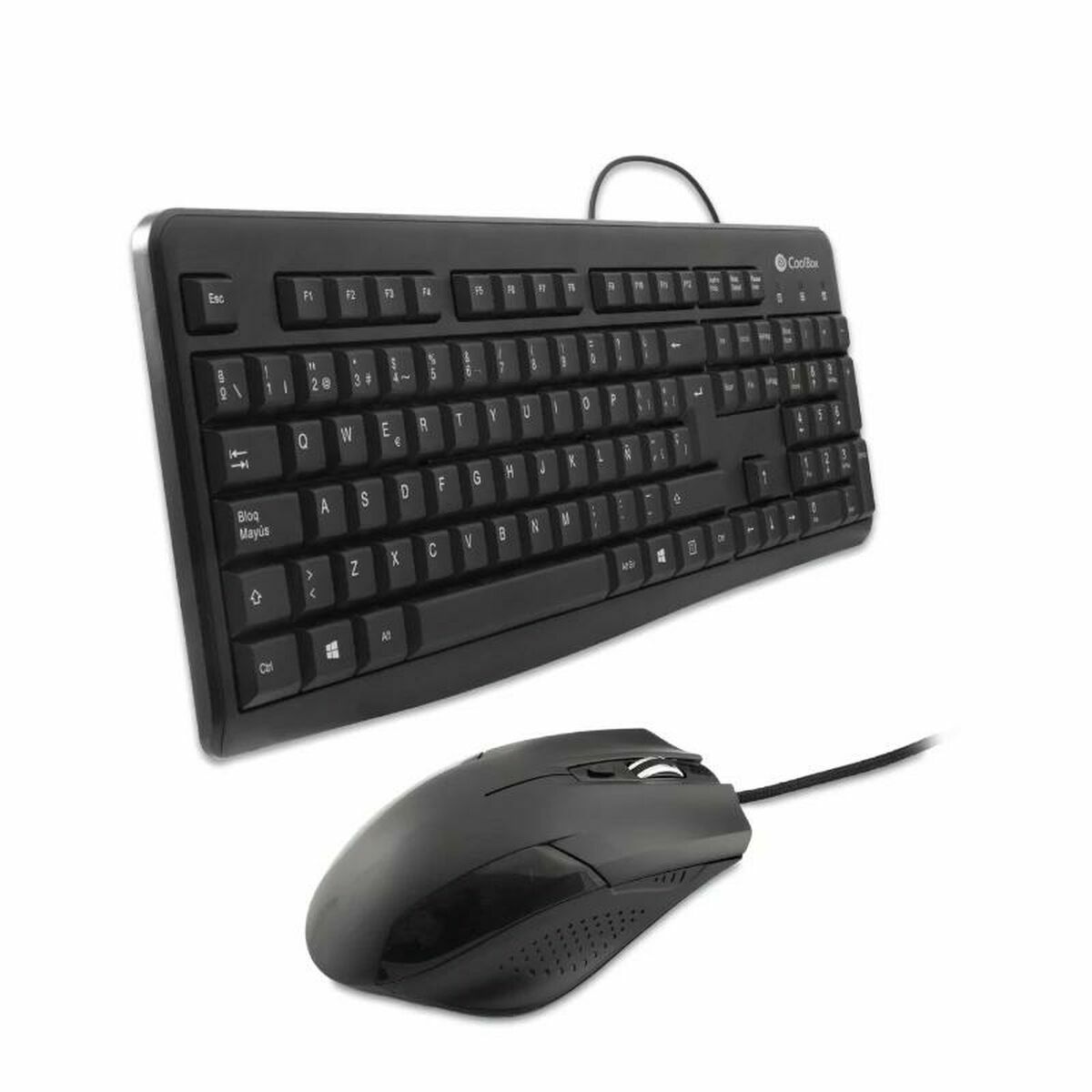 Tastatură și Mouse CoolBox COO-KTR-01U Negru Qwerty Spaniolă QWERTY