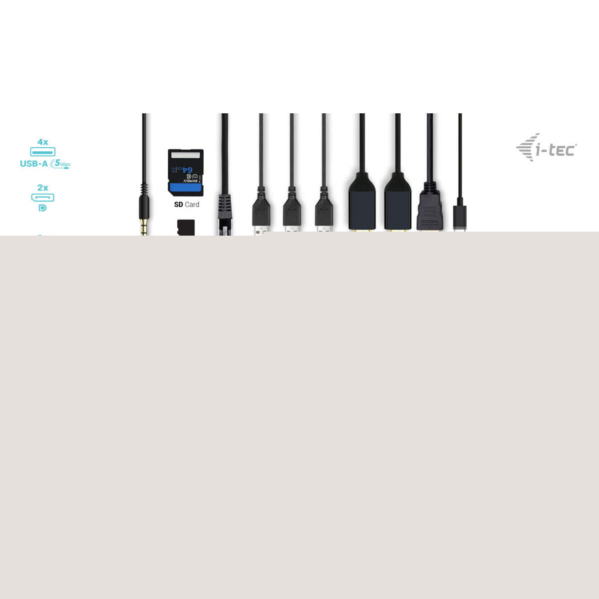 Hub USB-C i-Tec C31FLAT2PDPRO Argintiu