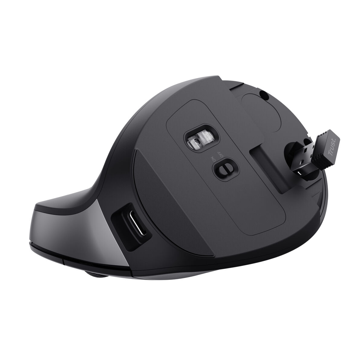 Mouse Ergonomic Optic Trust Bayo II Negru 2400 dpi