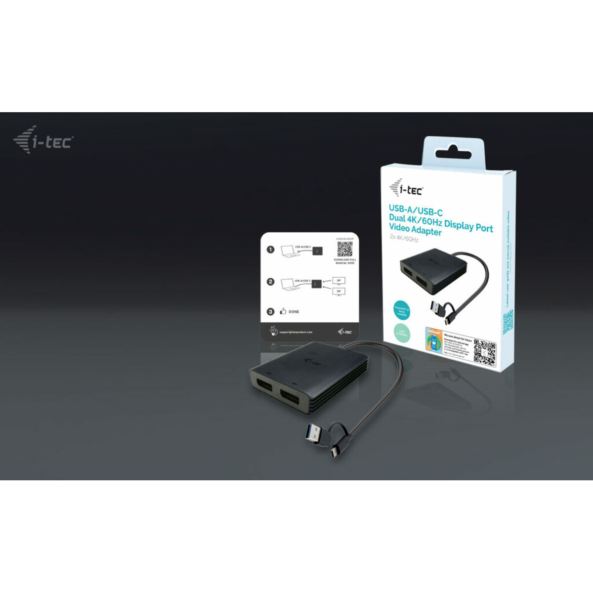 Cablu USB i-Tec CADUAL4KDP Negru