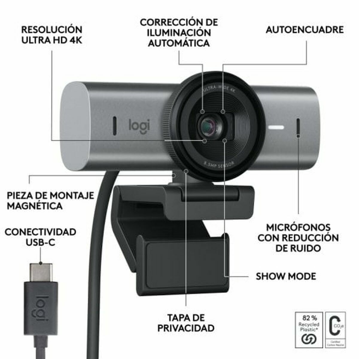 Webcam Logitech 960-001559 4K Ultra HD