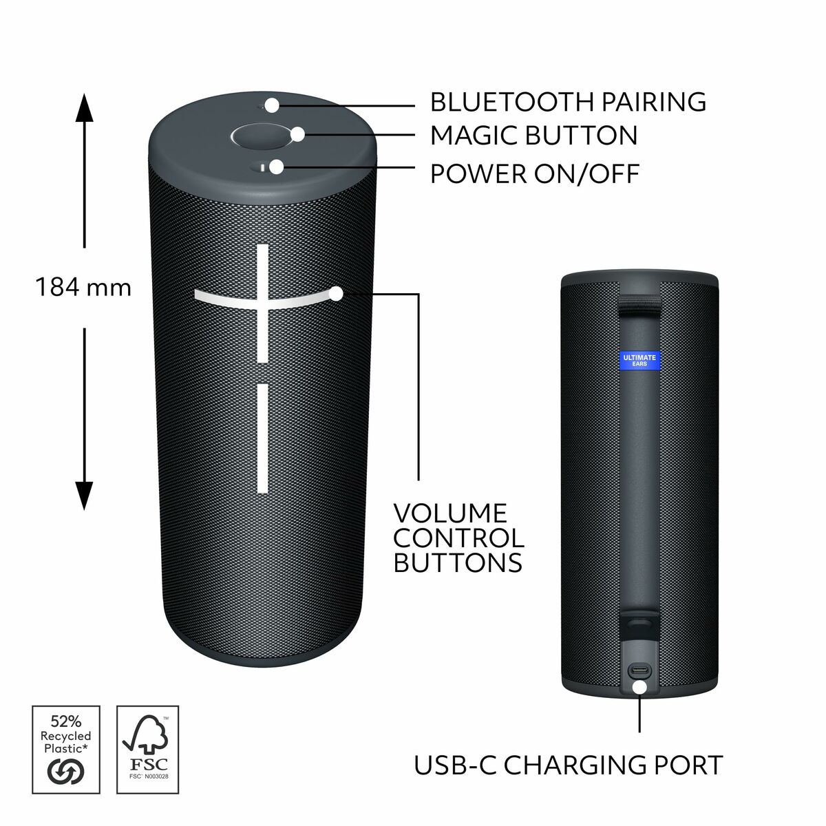 Difuzor Bluetooth Portabil Logitech 984-001969 Negru