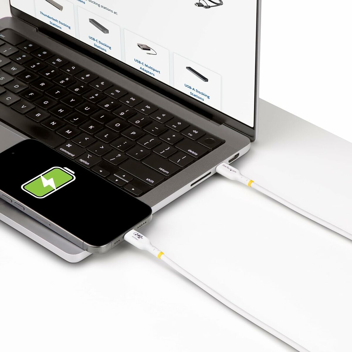 Cablu USB Startech USB2EPR1MW Alb 1 m