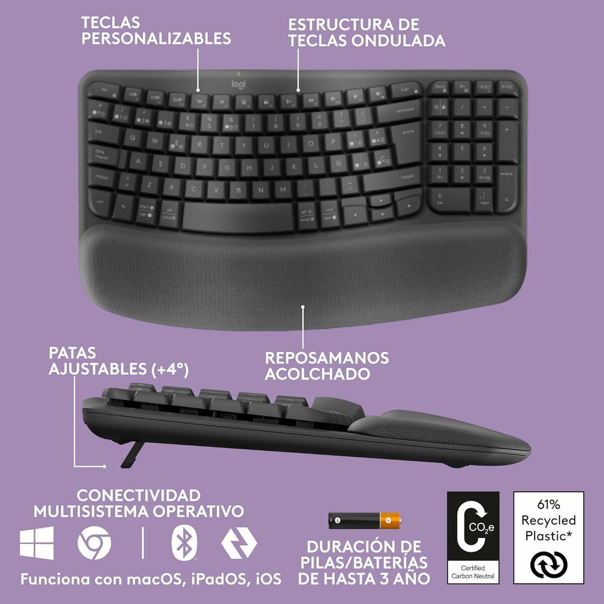 Tastatură Logitech 920-012296 Grafit Spaniolă QWERTY
