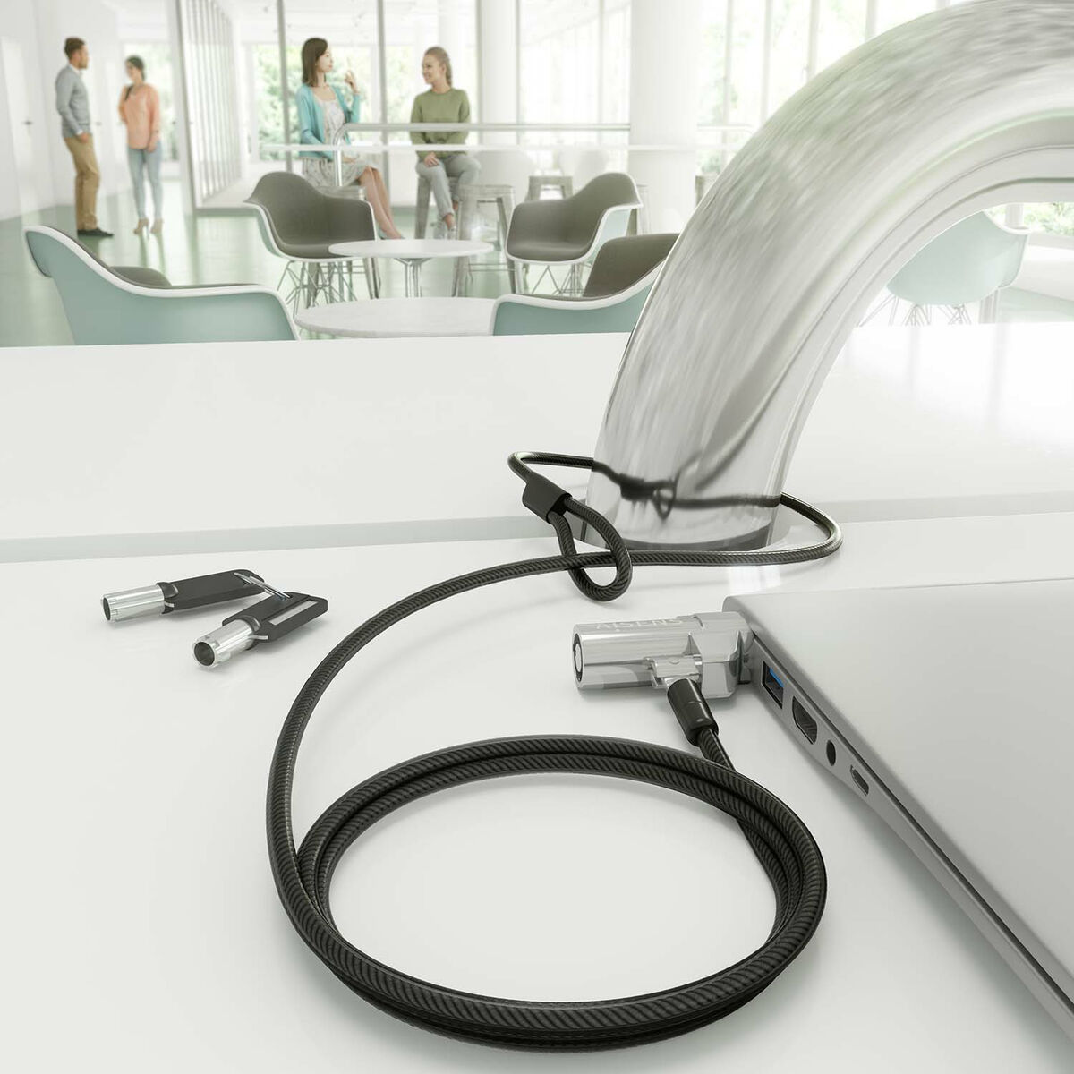 Cablu de Securitate Aisens ASLK-D45K06-BK Negru 1,5 m