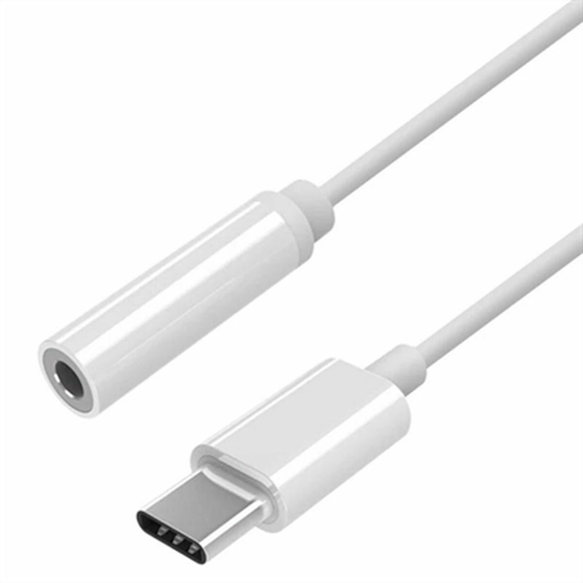 Adaptor USB-C la Jack 3.5 mm Aisens A109-0384 Alb 15 cm