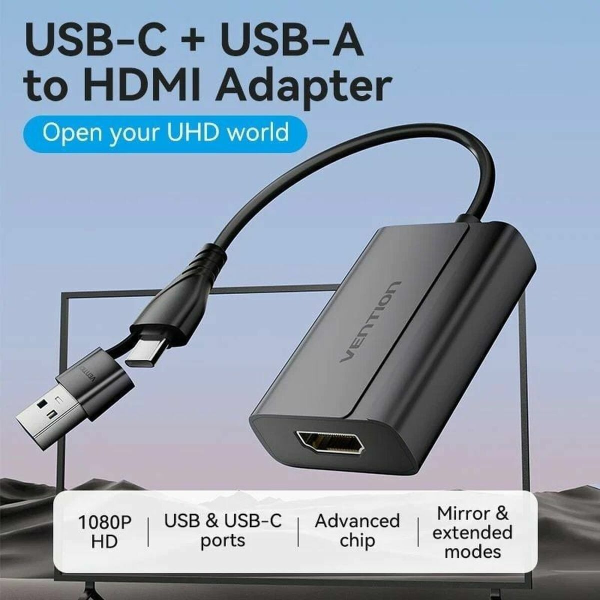 Adaptor USB-C la HDMI Vention 0CABL 15 cm