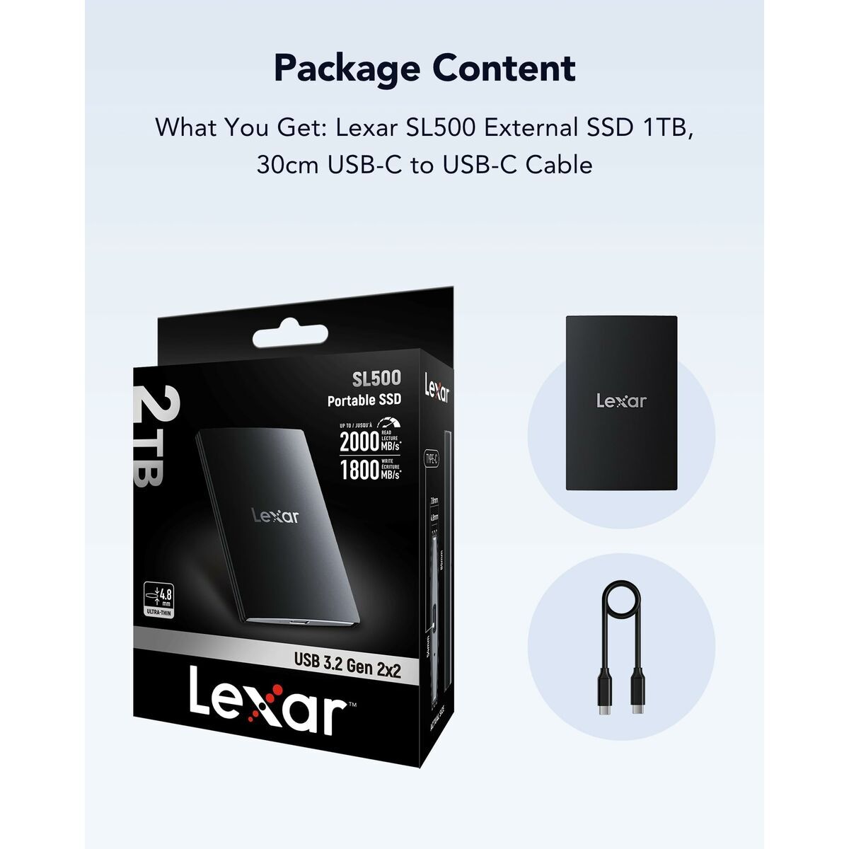 Hard disk Extern Lexar LSL500X001T-RNBNG 1 TB SSD