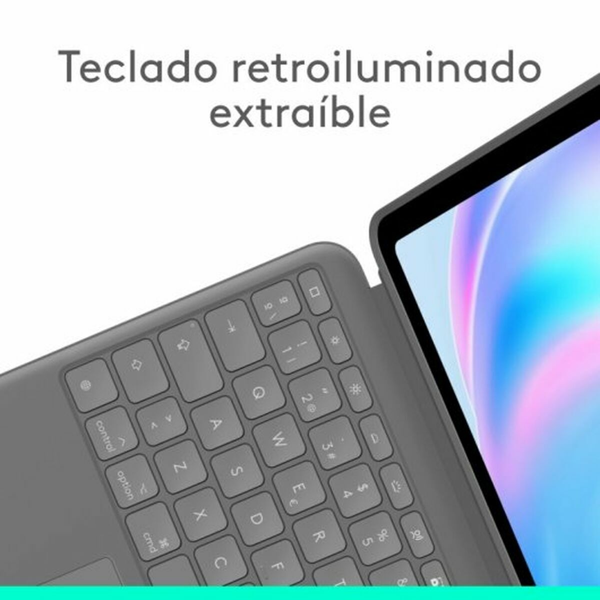 Husă pentru Tabletă Logitech 920-012614 Gri Qwerty Spaniolă