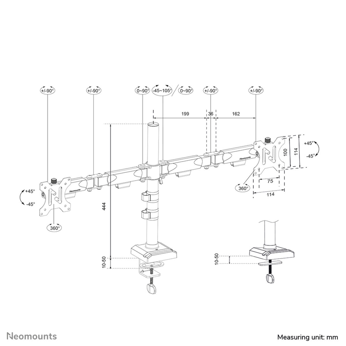 Suport de Masă pentru Ecran Neomounts DS60-600BL2 10" 32"