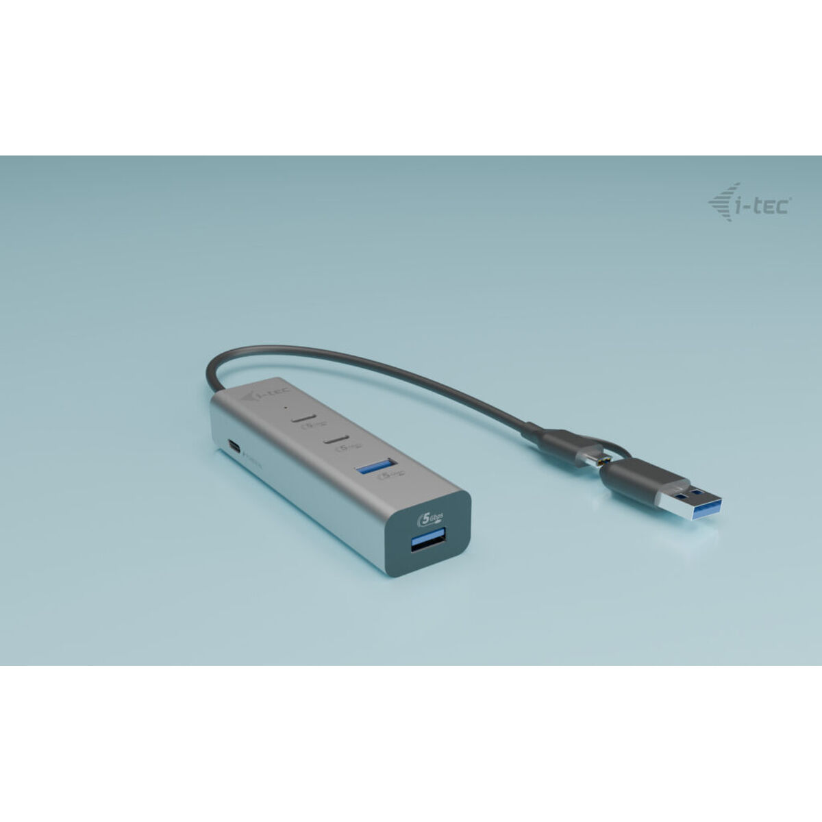 Hub USB i-Tec CAHUBMETAL2A2CPD Argintiu