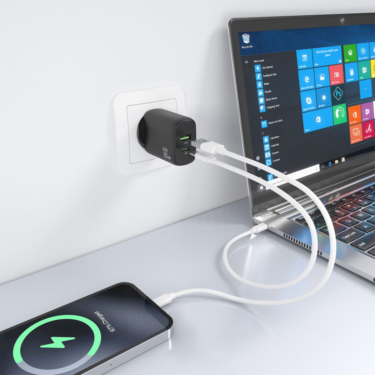 Încărcător de Perete Aisens A110-0924 Negru 33 W 50 W