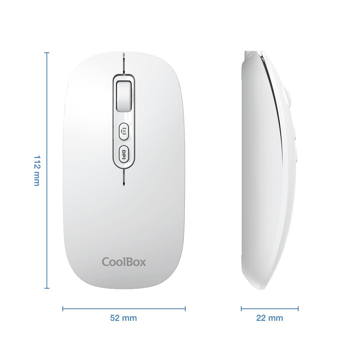 Mouse Fără Fir CoolBox COO-MOU-W02-W Alb 1600 dpi