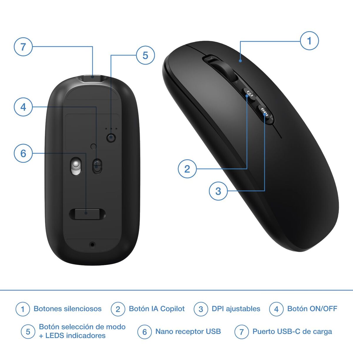 Mouse Fără Fir CoolBox COO-MOU-W02-B Negru 1600 dpi