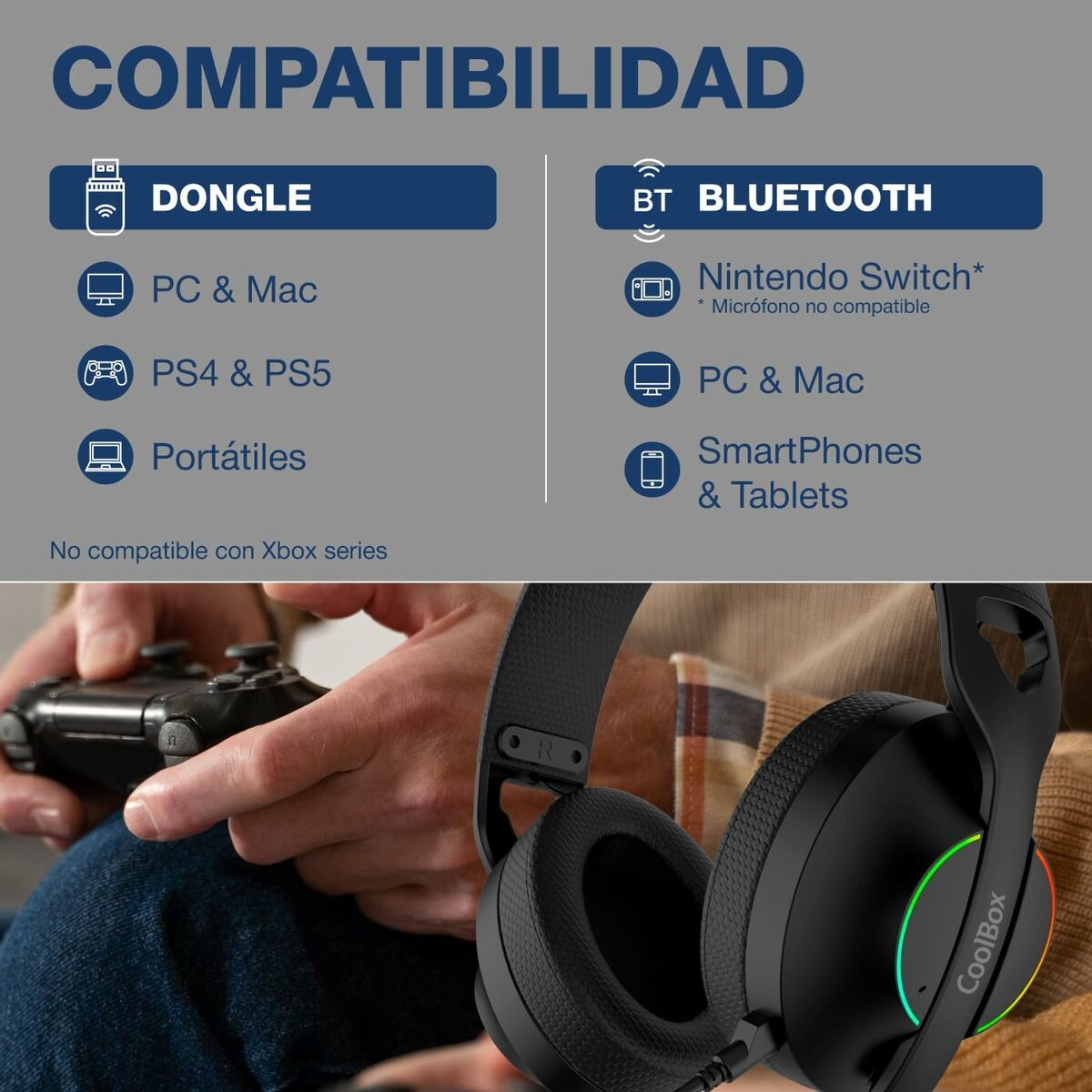 Căști cu Microfon Gaming CoolBox COO-AUM-WB01-B Negru