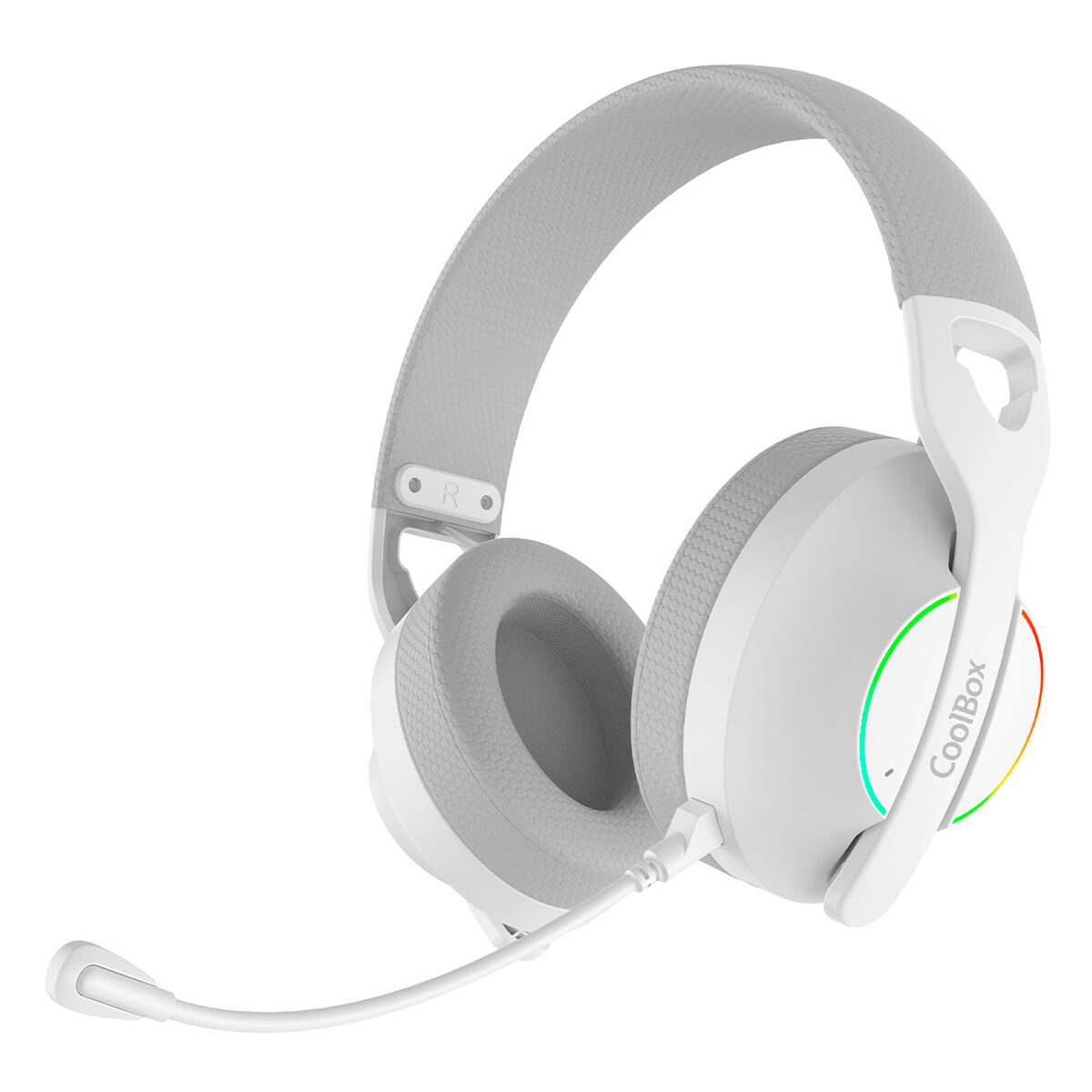 Căști cu Microfon Gaming CoolBox COO-AUM-WB01-W Alb