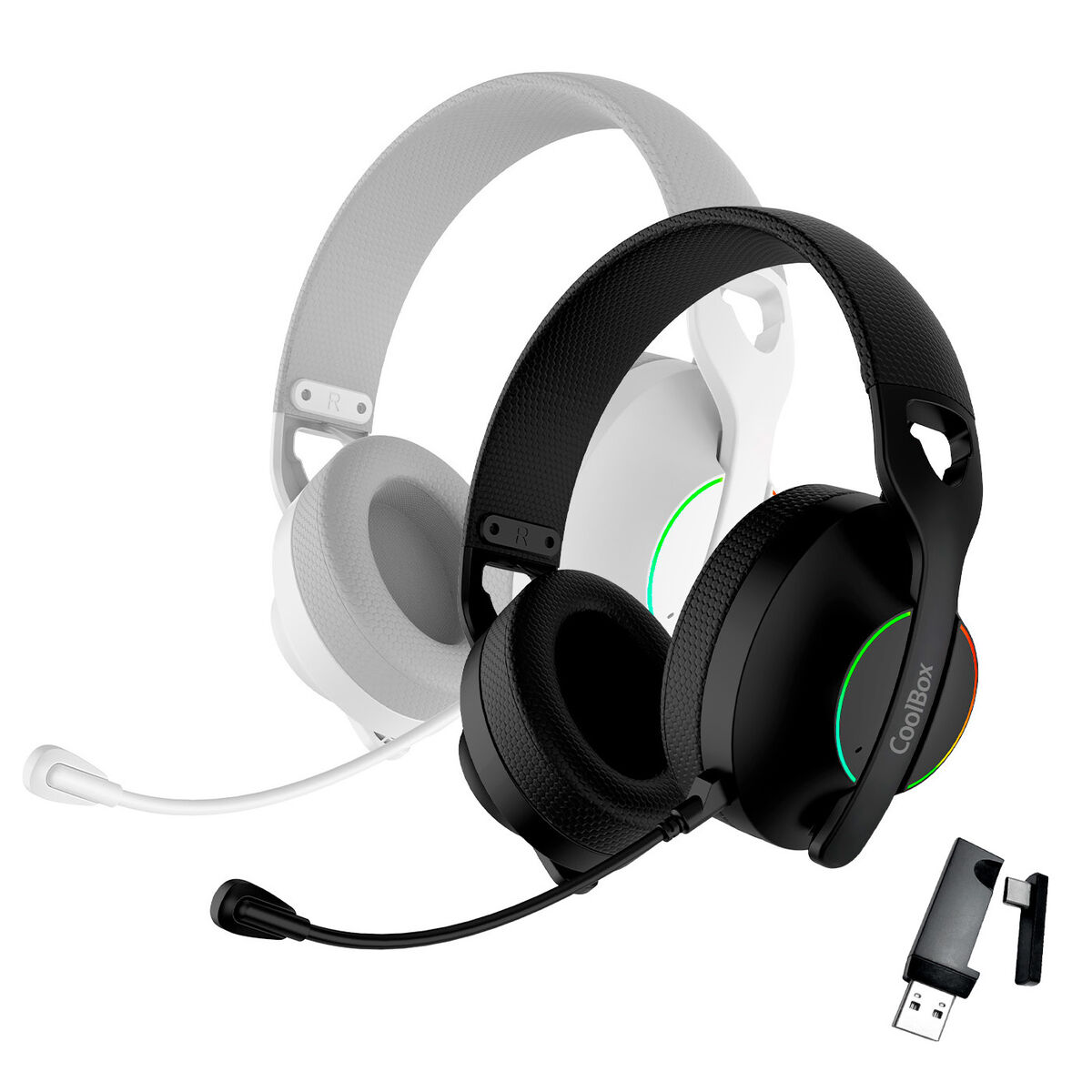 Căști cu Microfon Gaming CoolBox COO-AUM-WB01-W Alb