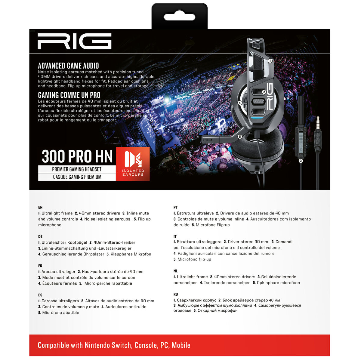 Căști Nacon 300 PRO HN Negru