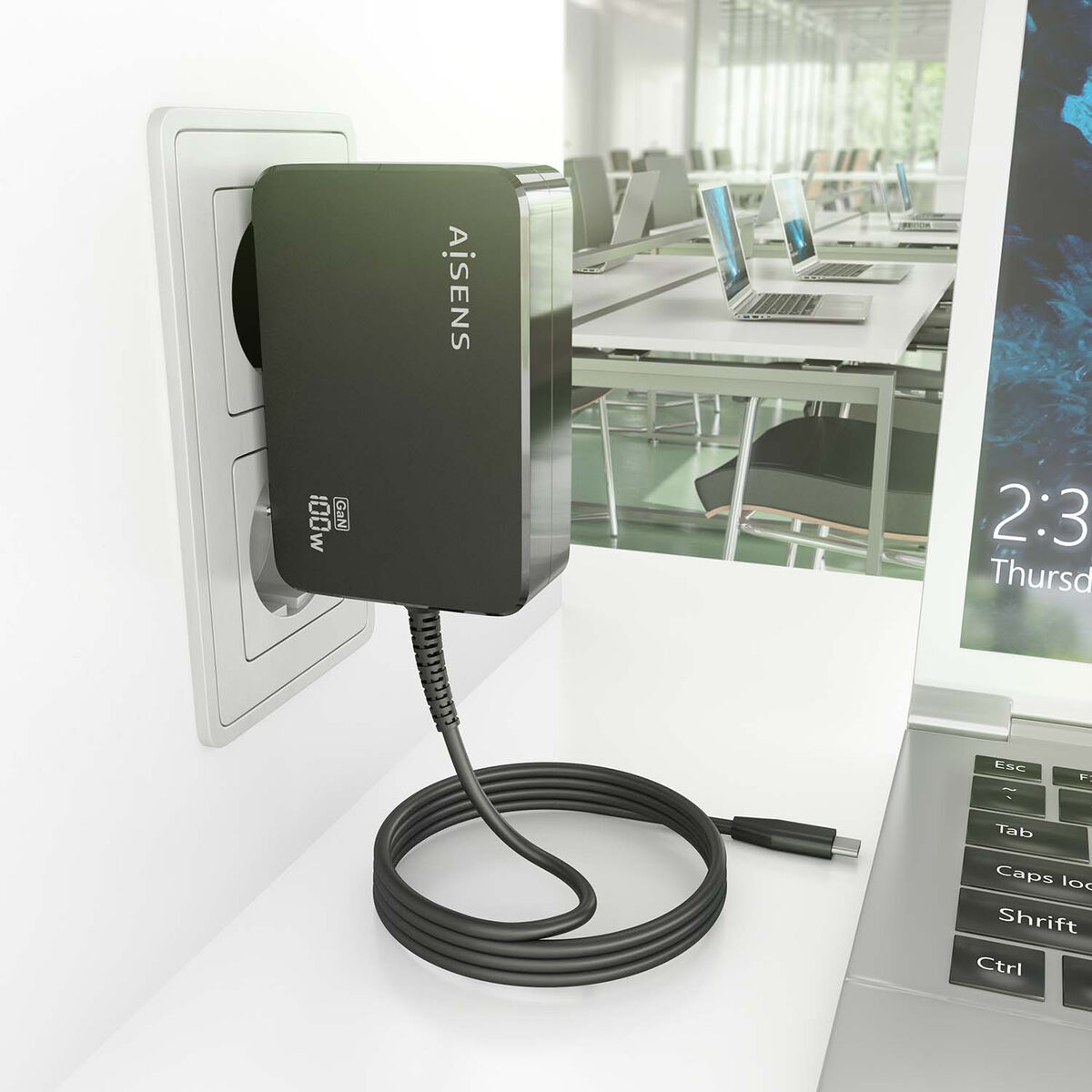 Încărcător pentru Laptop Aisens ASCH-1PD100WL50-BK 1,8 m