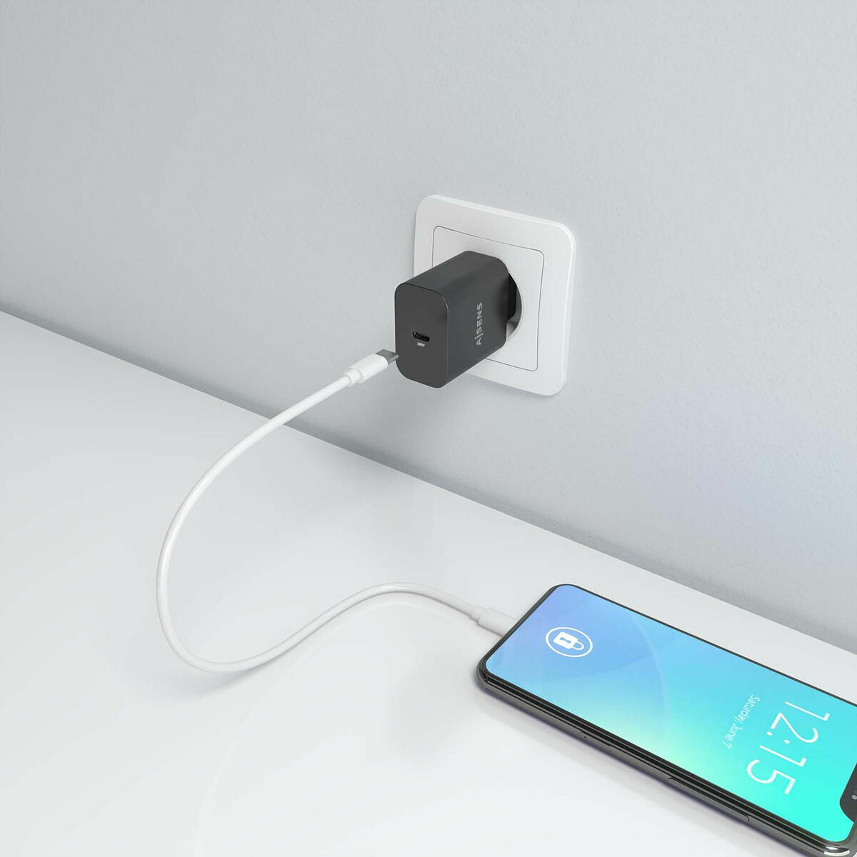 Încărcător de Perete Aisens GAN 30W 1XUSB-C PD3.0 CHAR Negru 33 W 50 W