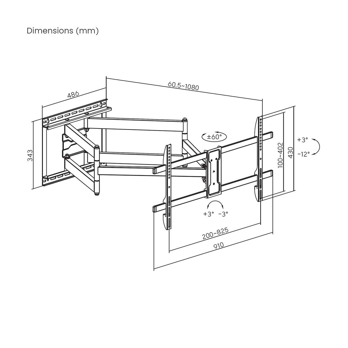 Suport TV Aisens ECO GIRA INCLIN NIVEL 43"