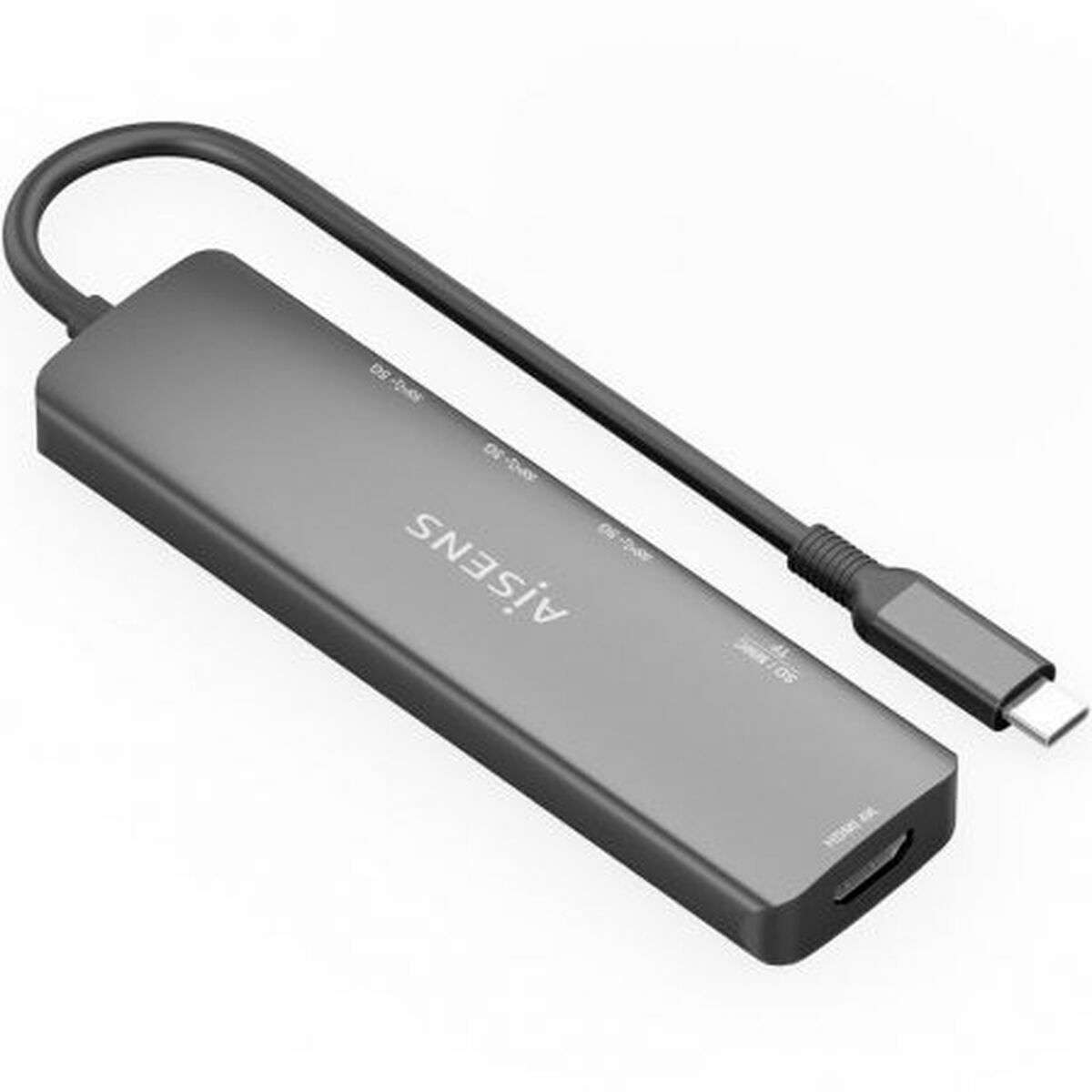 Hub USB Aisens USB-C DOCK 6 EN 1 Gri