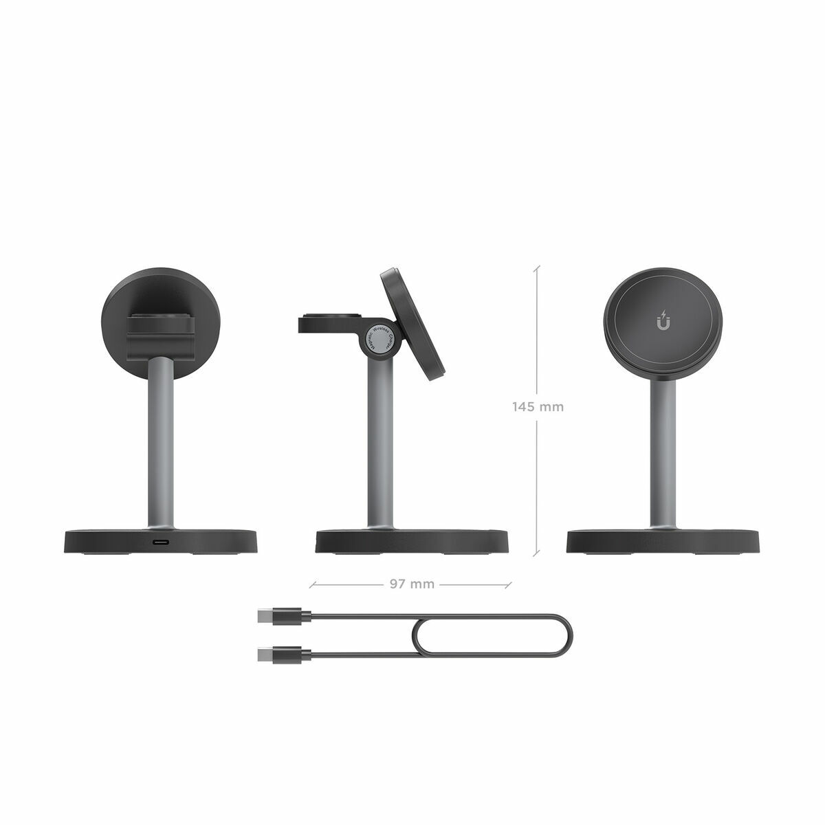 Încărcător Fără Fir Aisens USB-C 3IN1 15WACCS Negru 15 W 50 W