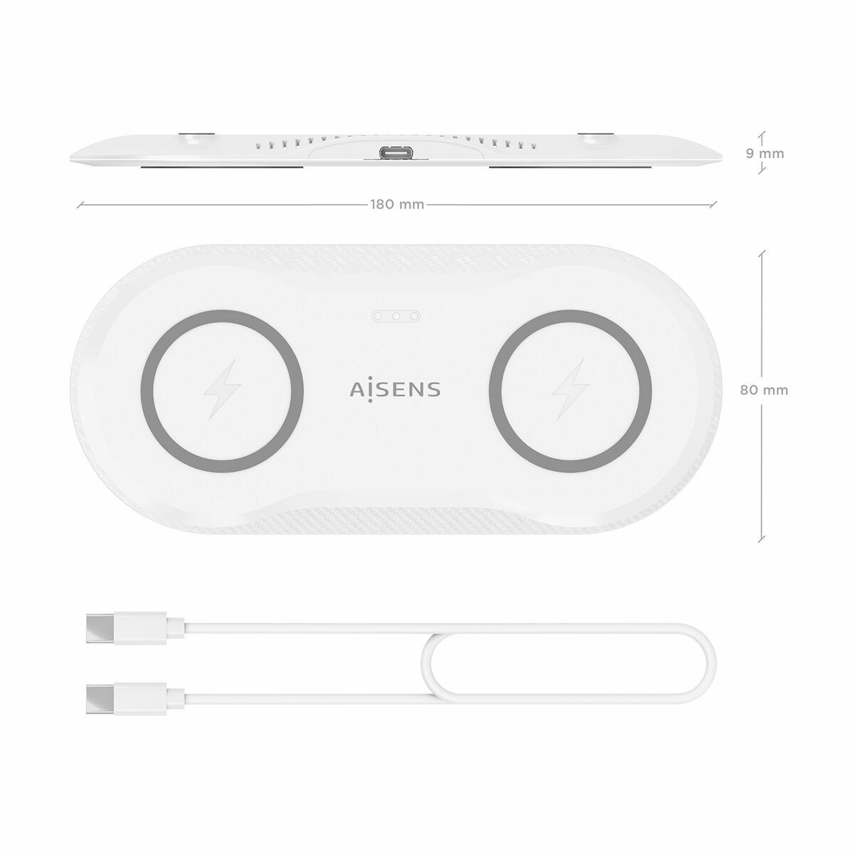 Încărcător Fără Fir Aisens ASCH-15W2WC059-W Alb 50 W