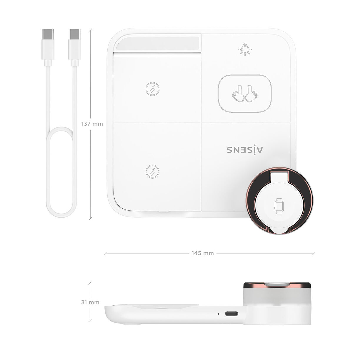 Încărcător Fără Fir Aisens ASCH-15W4WC061-W