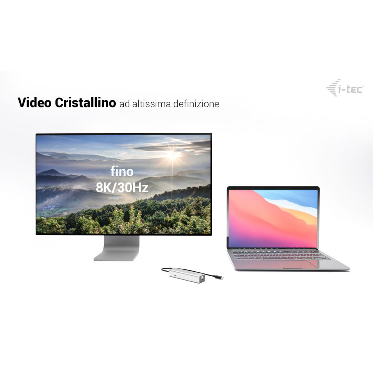 Hub USB i-Tec C31HUBMETAL8KPDPRO Argintiu