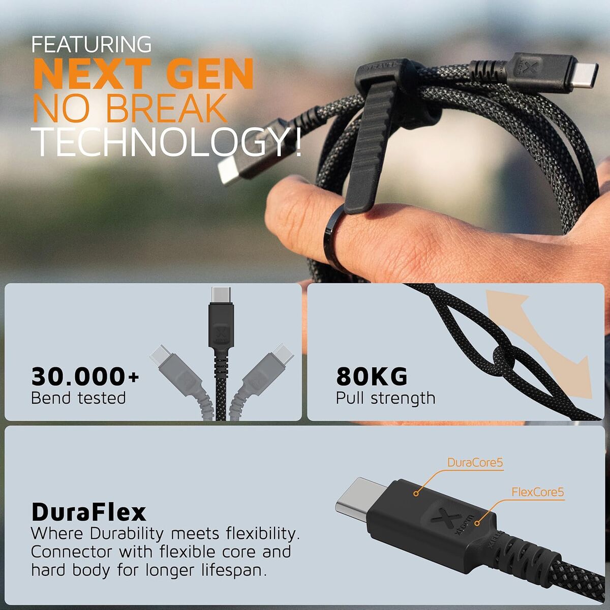 Cablu USB Xtorm CX3071 Negru 1,5 m
