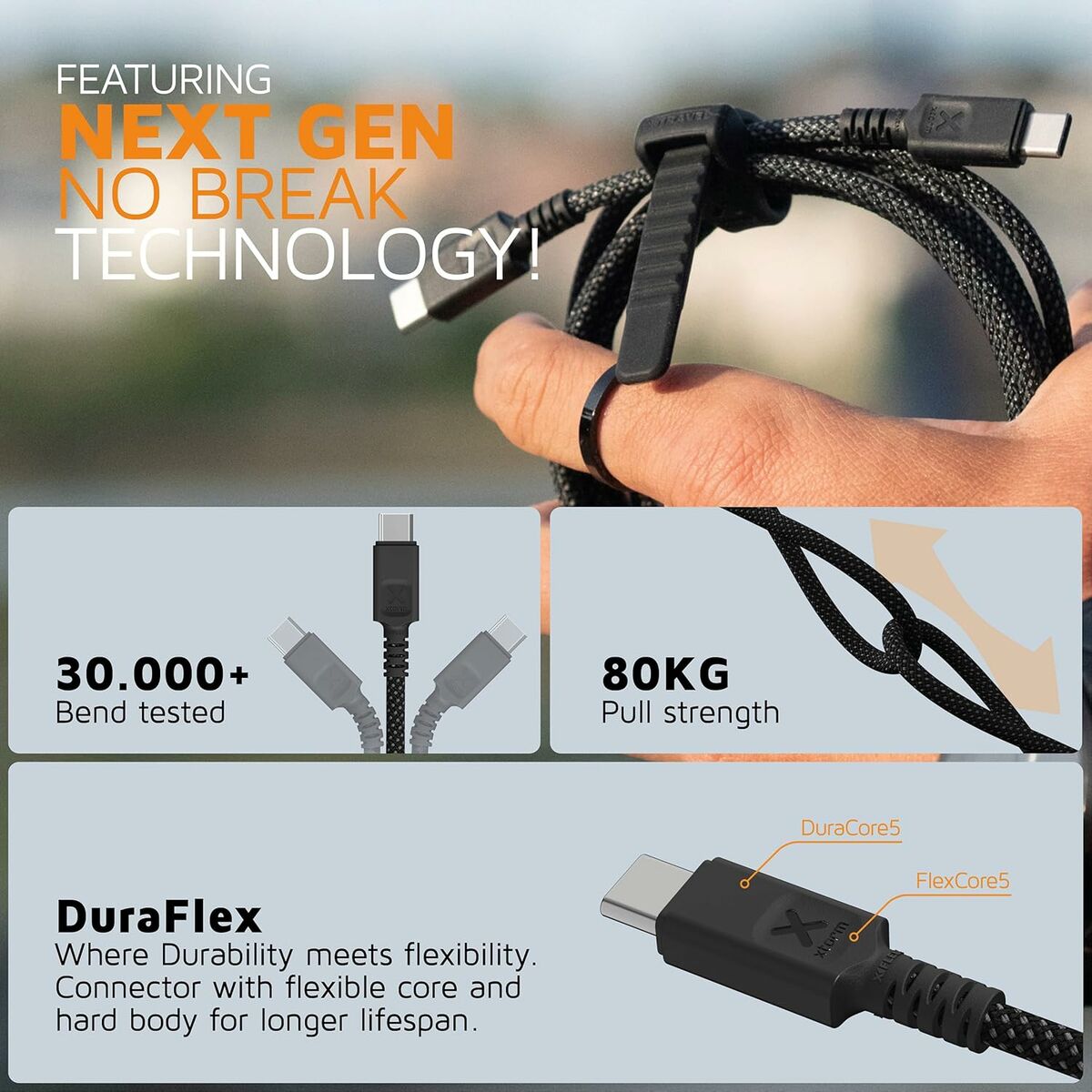 Cablu USB Xtorm CX3091 Negru 1,5 m