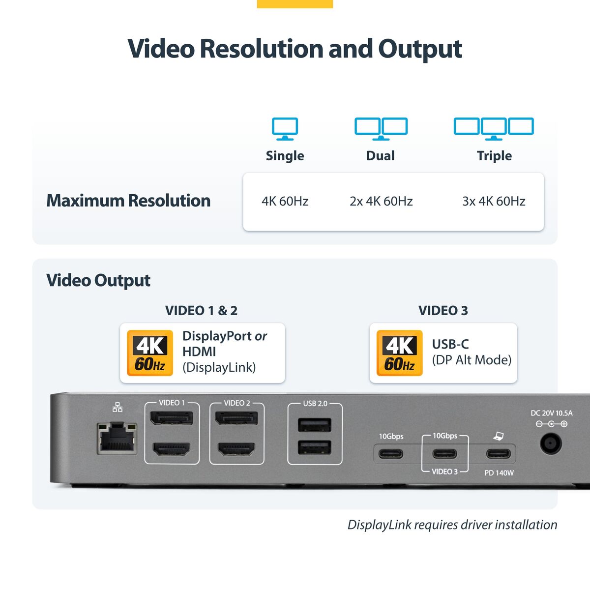 Hub USB Startech DK30C2DPEPRUE Gri