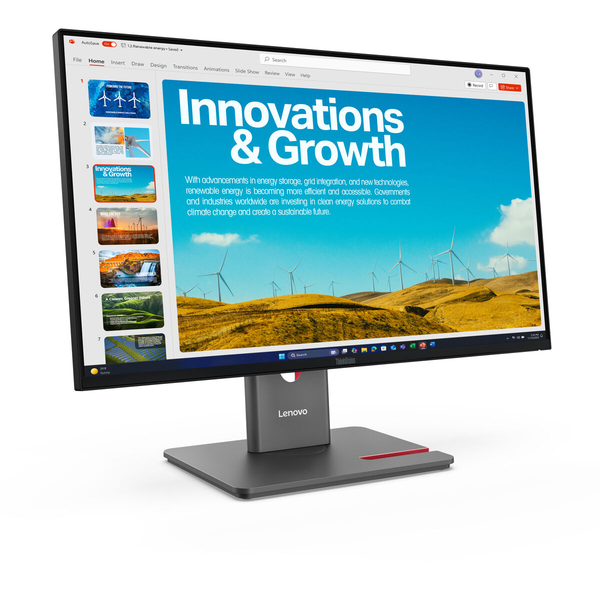 Monitor Lenovo 64B1GAT1EU Quad HD 23,8"
