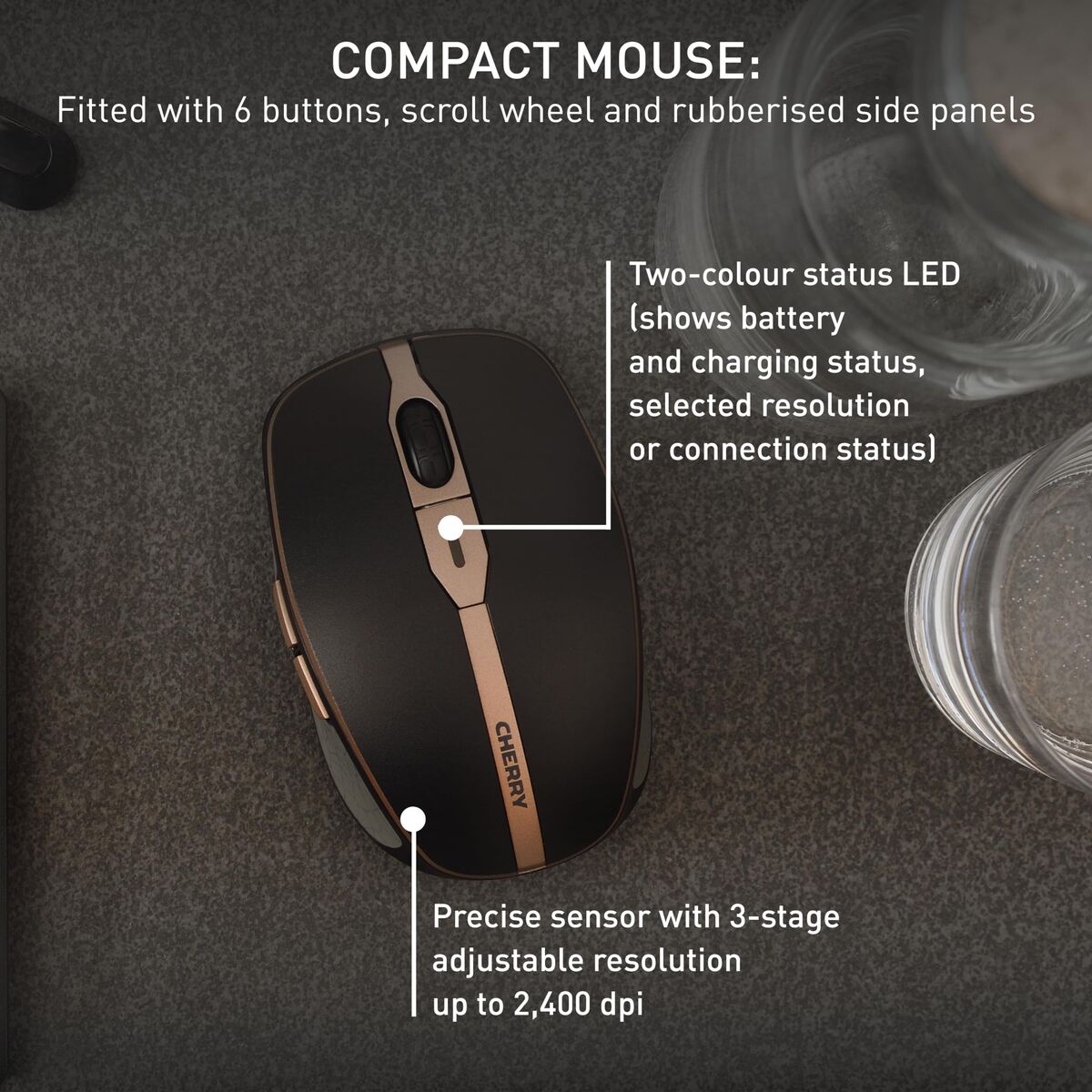 Tastatură și Mouse Cherry JD-9100ES-2 Negru Spaniolă QWERTY