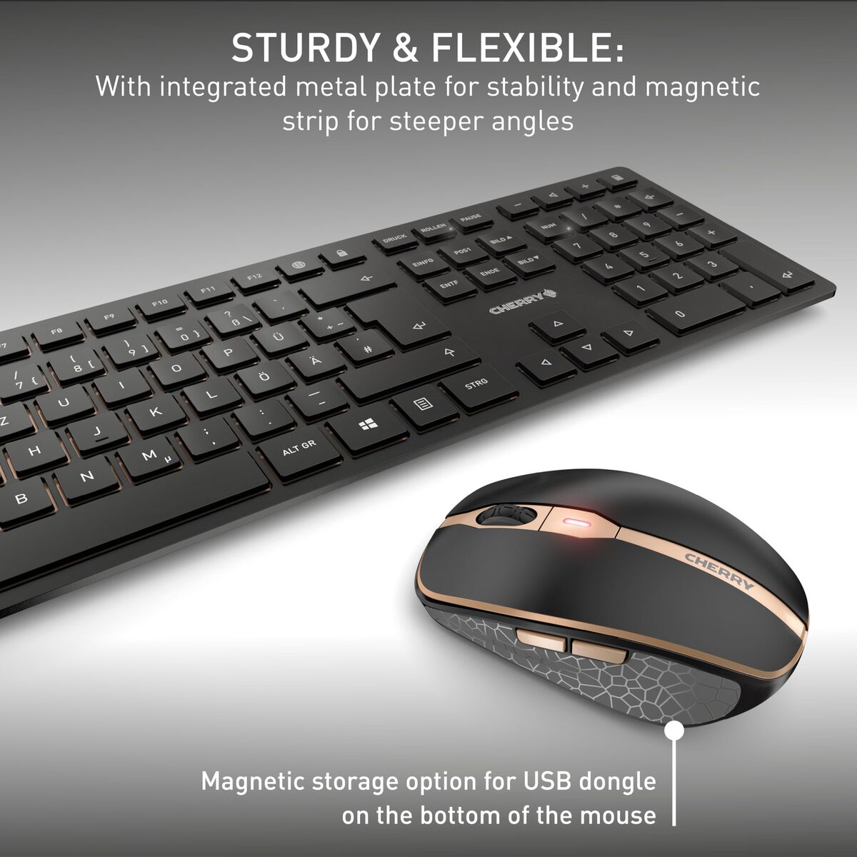 Tastatură și Mouse Cherry JD-9100ES-2 Negru Spaniolă QWERTY