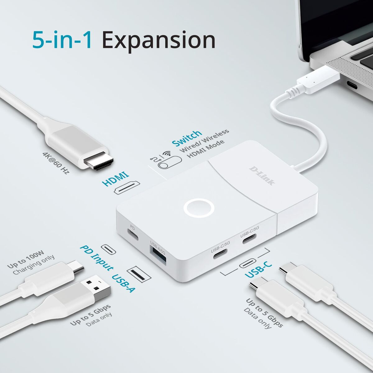 Hub USB D-Link DUP-501 Alb
